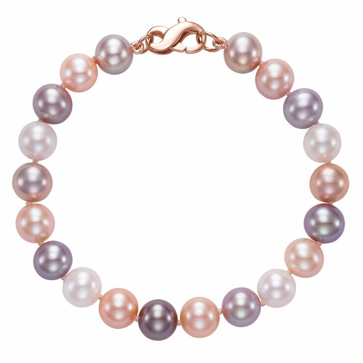 8-8.5mm Freshwater Multi Pink Pearl Bracelet, 14ct Rose Gold 8-8.5mm Freshwater Multi Pink Pearl Bracelet, 14ct Rose Gold