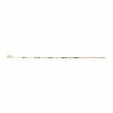 Round Cut Lab Emerald & 0.18ctw Diamond Bracelet, 18ct Yellow Gold