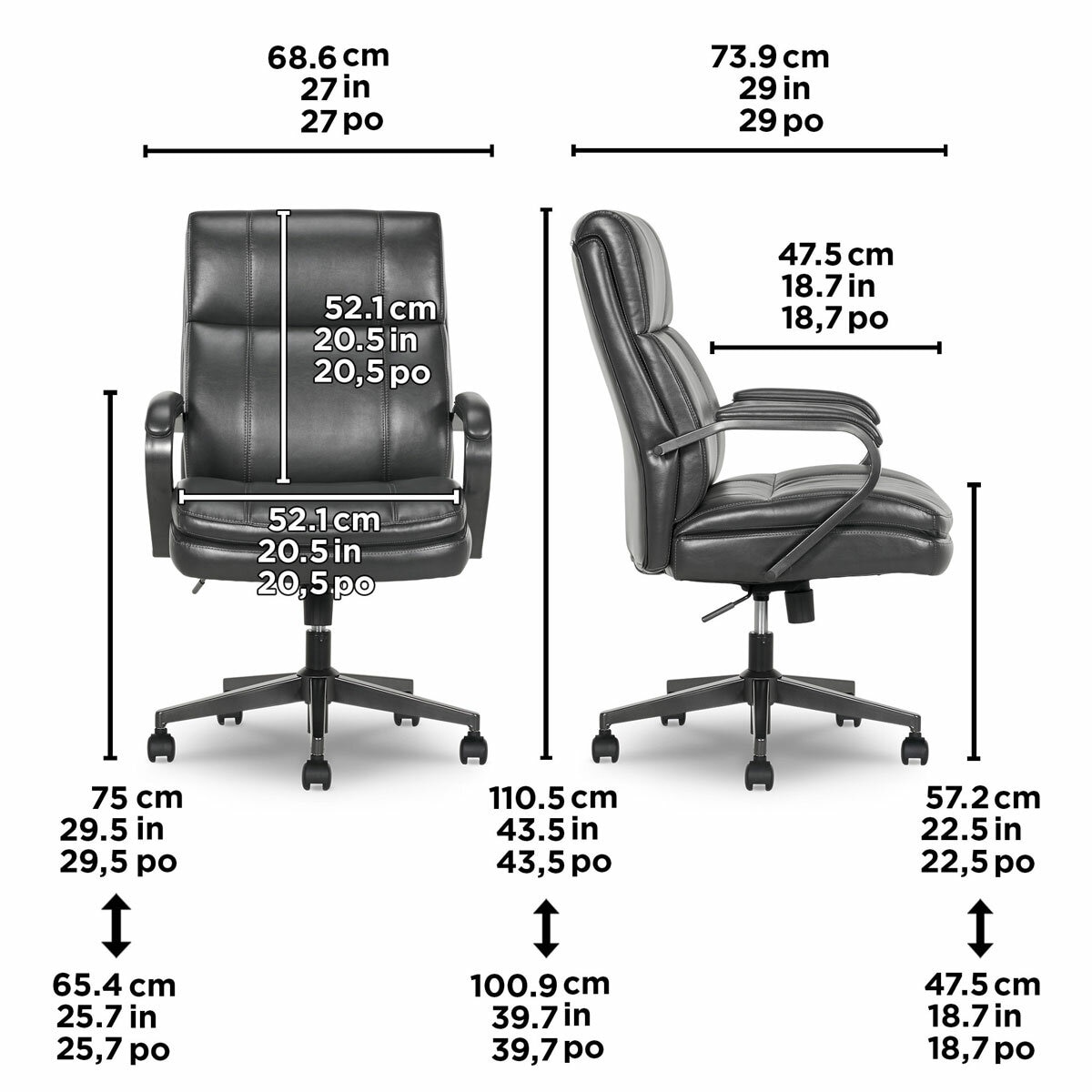 True Innovations Mid Back Managers Chair