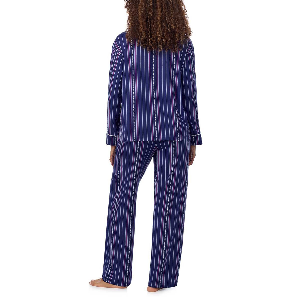 DKNY Women's Notch Collar Pyjama Set in Blue