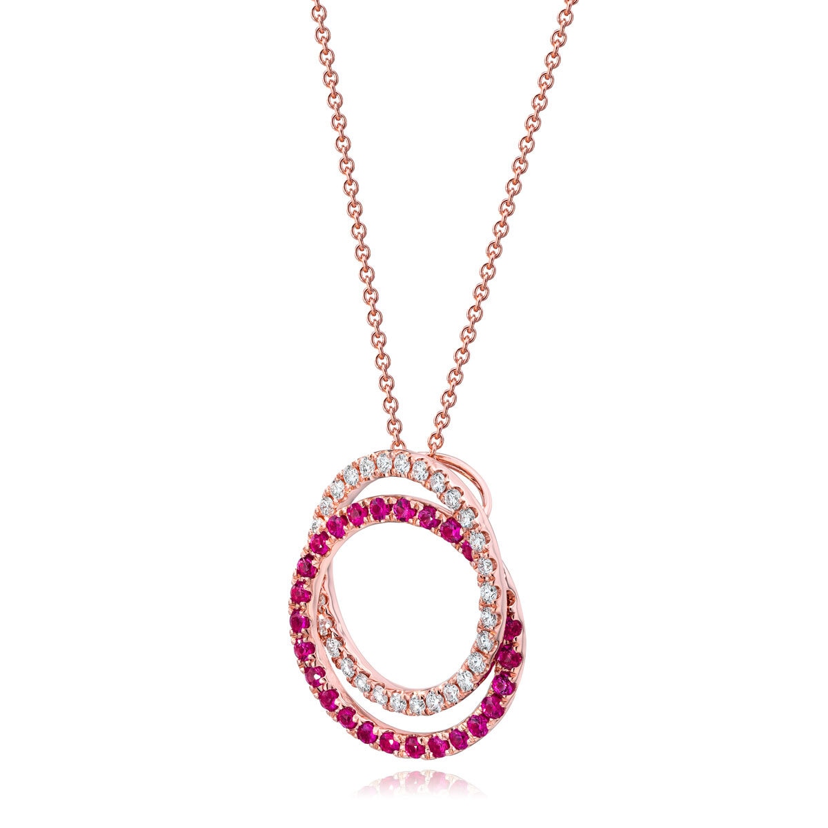 Ruby & 0.41 Diamond Pendant, 14ct Rose Gold