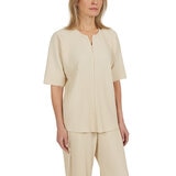 Teddi Rose Ladies Plisse Top in Cream - Small