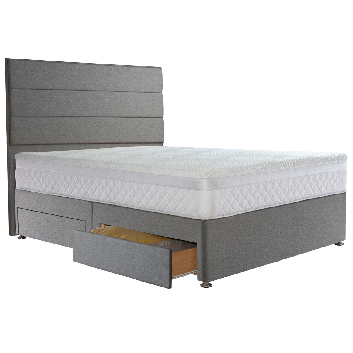 Sealy geltex innerspring mattress with grey divan