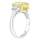 4.85ctw Radiant Cut Fancy Intense Yellow Diamond Ring, Platinum