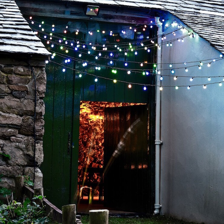 Lights4You 52ft (16m) 80 Large Bulbs LED Colour Changing Outdoor String Lights