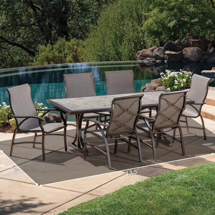 Sunvilla Preston 7 Piece Woven Dining Patio Set + Cover Costco UK