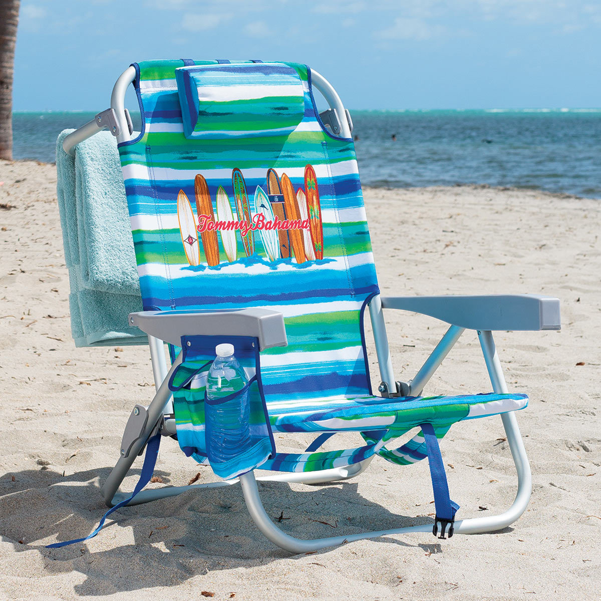 tommy bahama beach chair in green and blue  costco uk