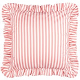 Wylder Millie Ruffle Pink Striped Indoor Outdoor Cushion, 50 x 50 cm
