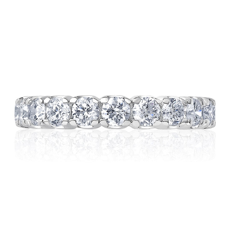 2.00ctw Round Brilliant Cut Claw Set Eternity Ring, Platinum