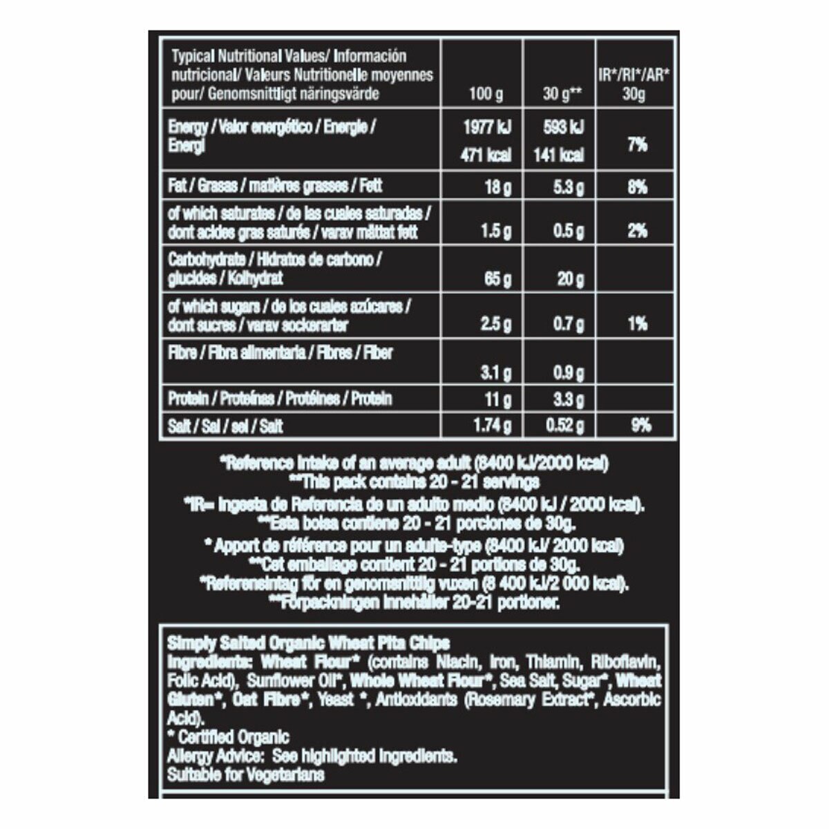 Stacy's Simply Naked Organic Pita Chips, 623g