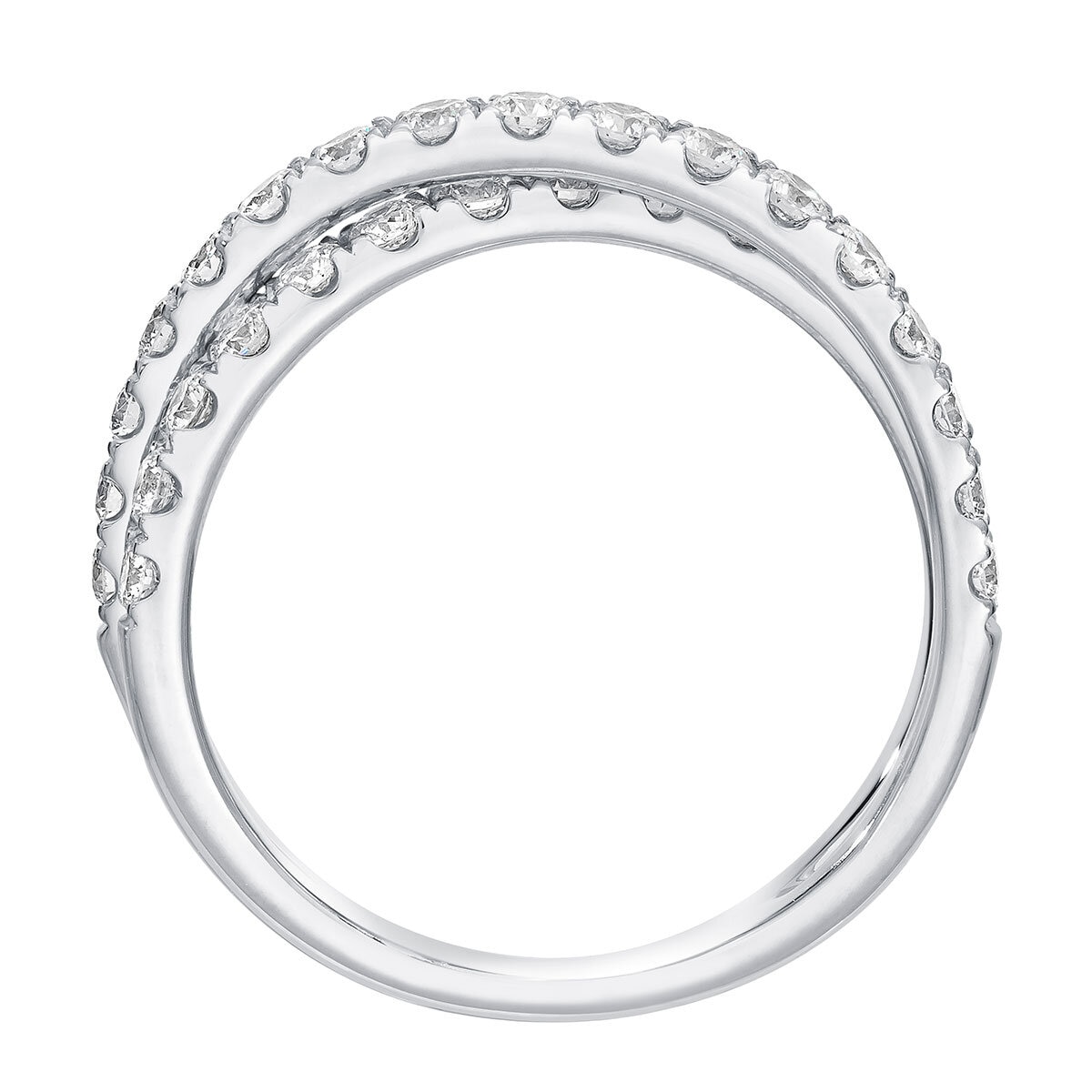 0.90ctw Cross Diamond Ring, 14k White Gold