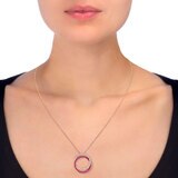 Ruby & 0.41 Diamond Pendant, 14ct Rose Gold