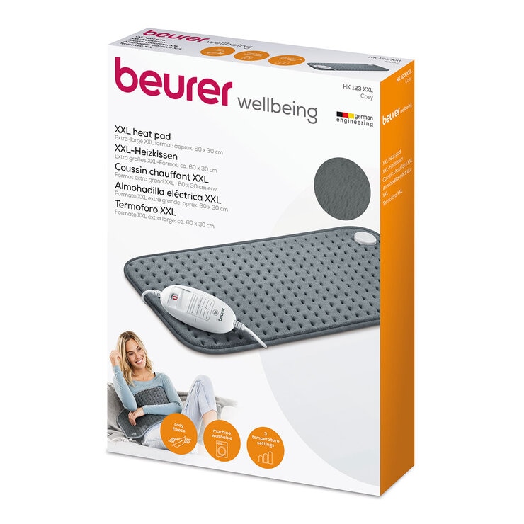 Beurer Super Soft Heat Pad in Grey, 60 x 30 cm