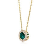 Lab Emerald and Diamond 14kt Yellow Gold Pendant