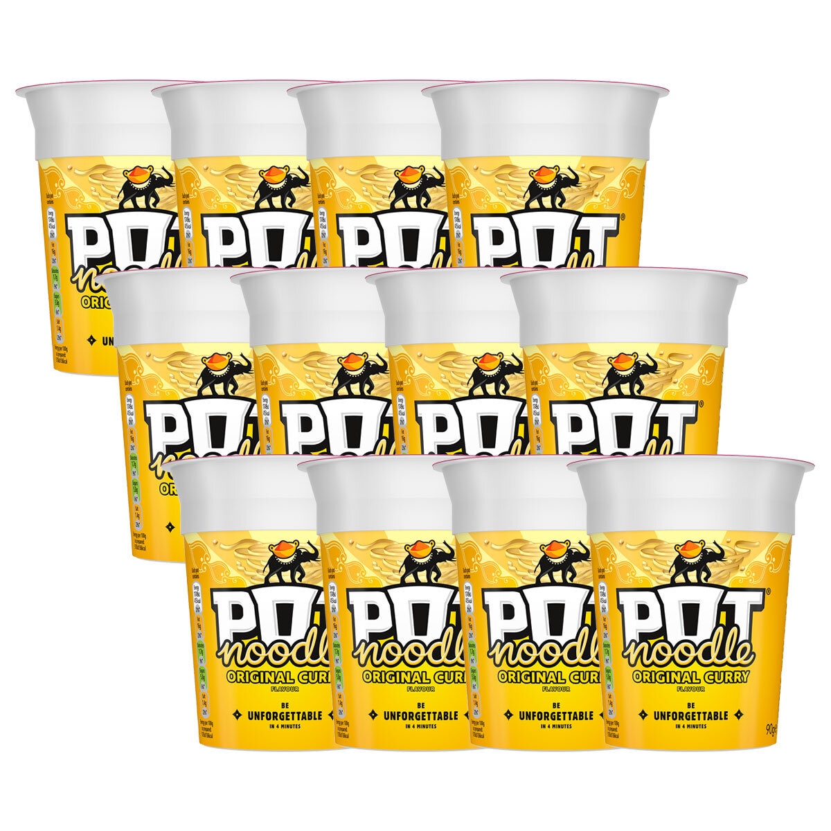 Pot Noodle Curry Flavour, 12 x 90g