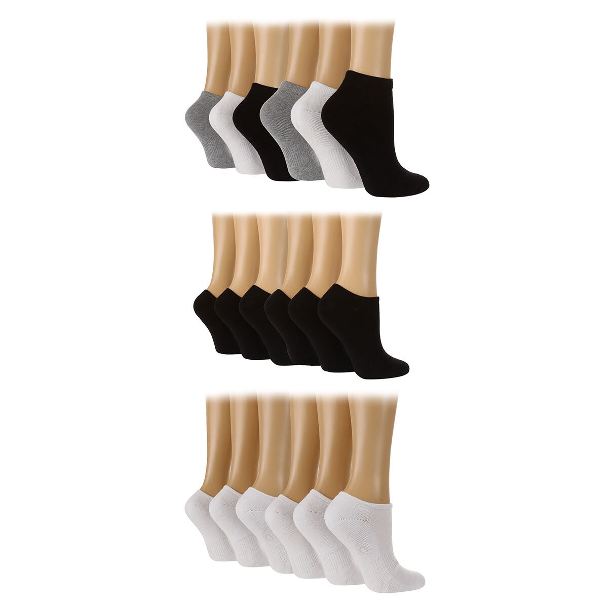 Glenmuir Women's Bamboo Cushioned Trainer Socks, 2 x 3 Pack