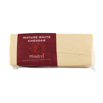 Minstrel Mature White Cheddar, Variable Weight: 4kg - 5kg