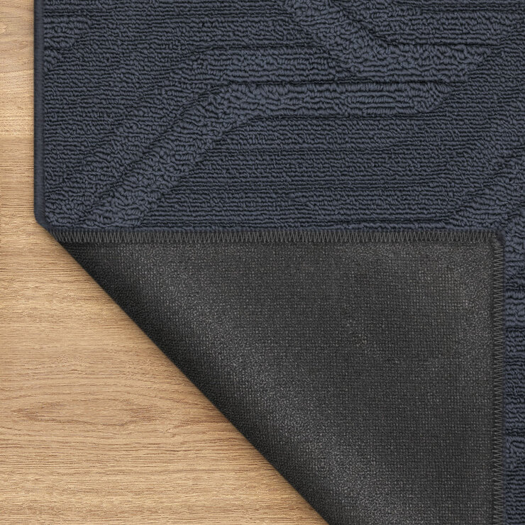 Navy runner folded, non slip backing