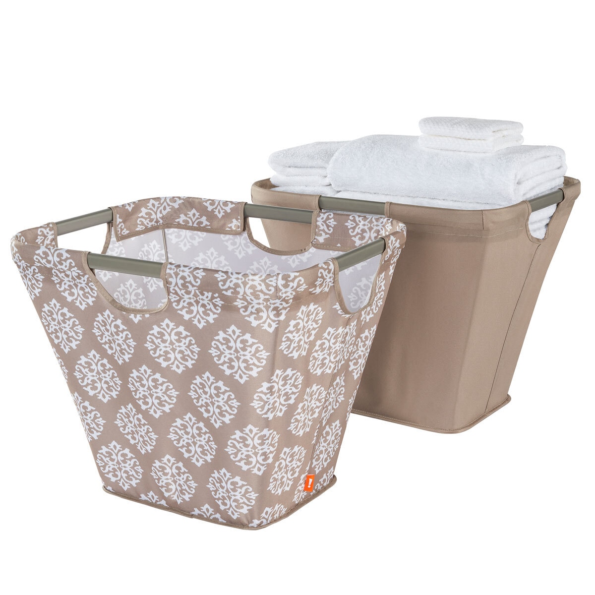 Neatfreak Metal Frame Portable Laundry Basket, 2 Pack in Brown