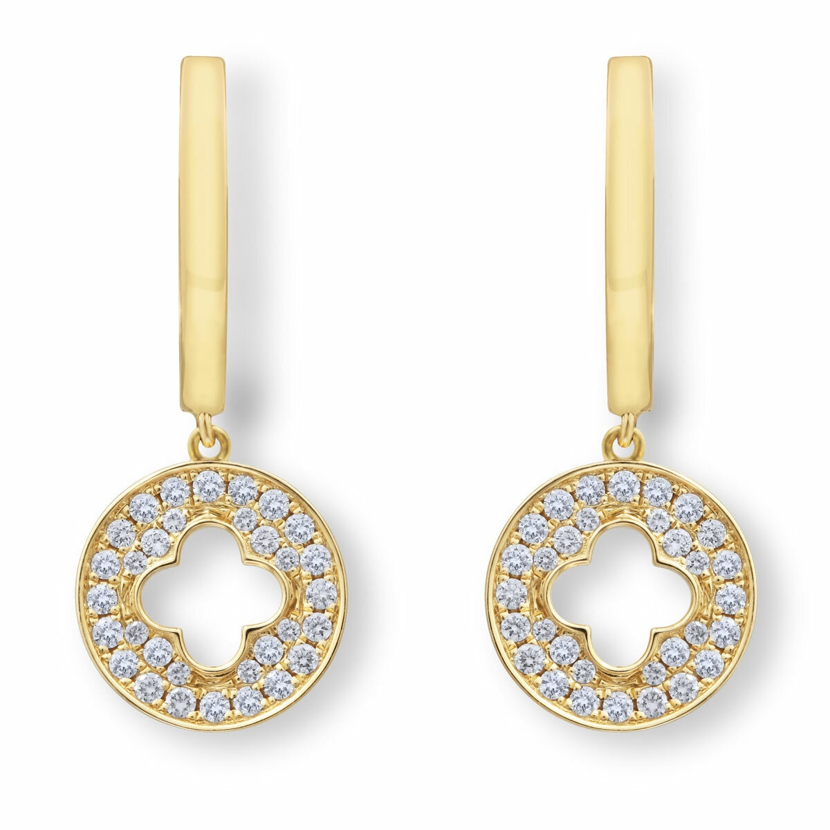 0.29ctw Round Brilliant Cut Diamond Drop Earrings, 14ct Yellow Gold