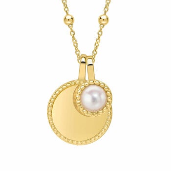 Beginnings Gold Plated Sterling Silver Semi-Precious Birthstone Pendant Necklace & Disc on Chain, Personalisation Available