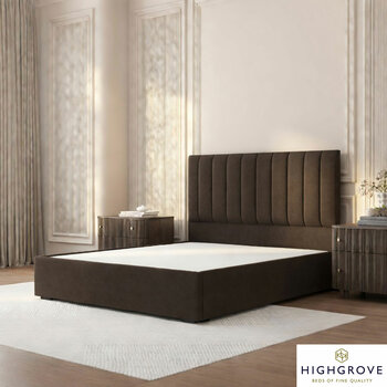 Highgrove Swift Brown Fabric Full Ottoman Bed Frame in 3 Sizes