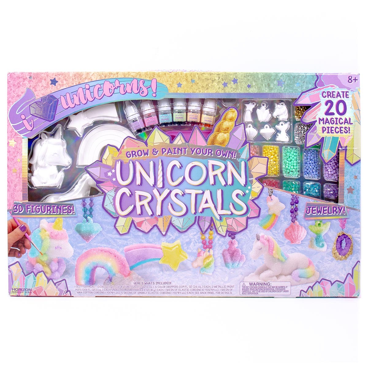 Boxed image unicorn crystal set