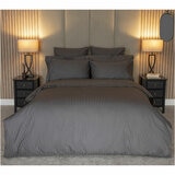 Belledorm 540 Thread Count Satin Stripe Charcoal Duvet Cover Set in 3 Sizes
