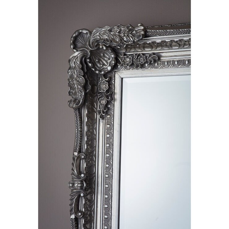 Gallery Carved Louis Leaner Mirror in Silver, 175.5 x 89.5 cm Costco UK