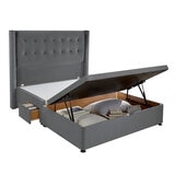 Silentnight half ottoman divan with conti drawer in charcoal