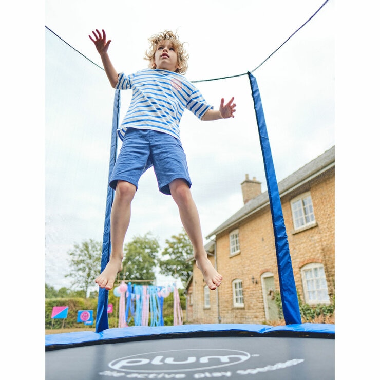 Lifestyle image of a child jumping on the trampoline