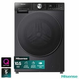 Hisense WF5S1045BB, 10.5kg 1400rpm Washing Machine, A Rated in Black