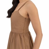 Wellworn Ladies Poplin Dress in Brown