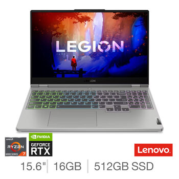 Lenovo Legion 5, AMD Ryzen 7, 16GB RAM, 512GB SSD, NVIDIA GeForce RTX 3060, 15.6 Inch, Gaming Laptop 82RD00BNUK