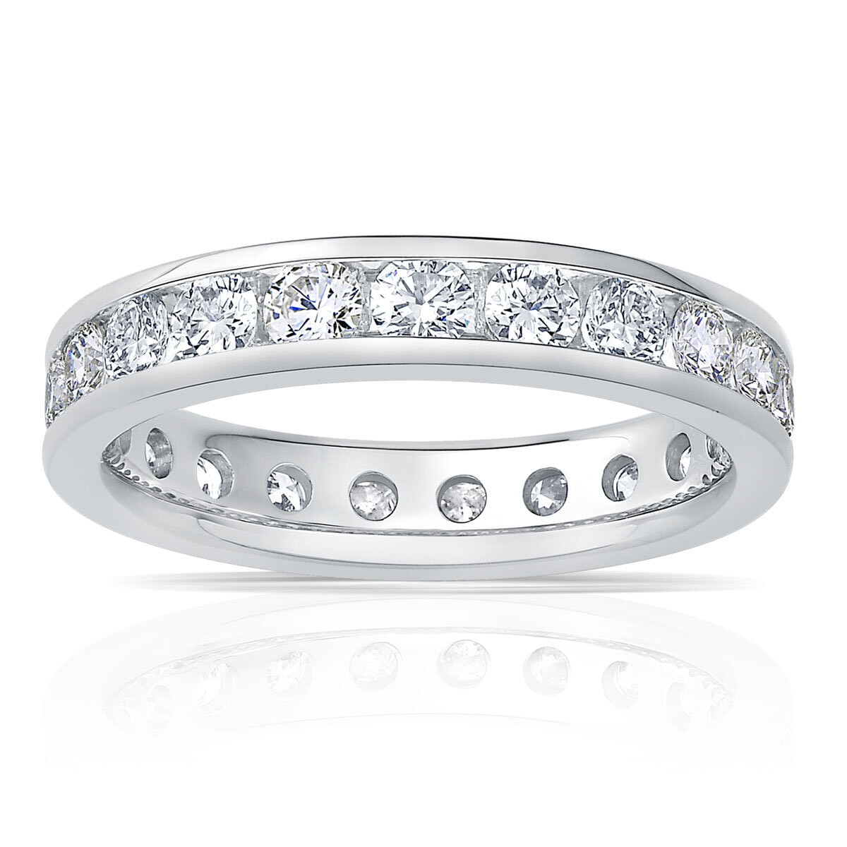 2.00ctw Round Brilliant Cut Channel Set Eternity Ring, Platinum