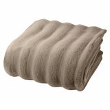 Colour Your Home Stripe Faux Rabbit Fur Blanket in 3 colours, 248 x 233cm