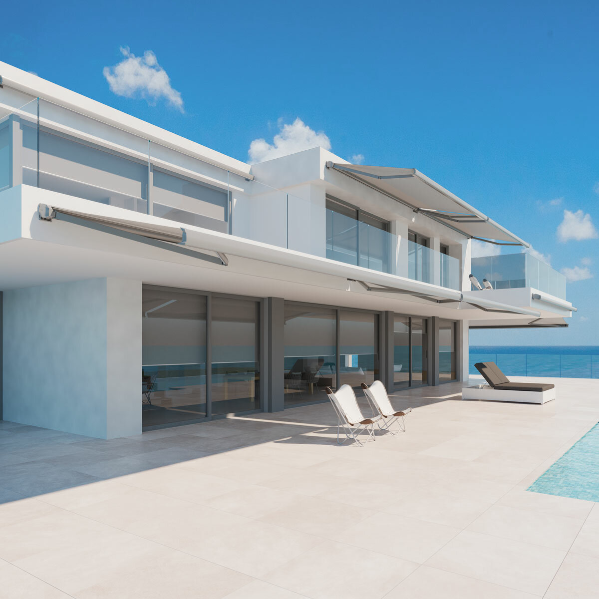 Olympus Awnings Athena Outdoor Patio Awning up to 2.5m Projection, Fully Installed