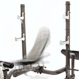 Folding bench, showing height difference of seat