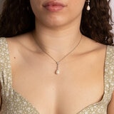 Diamonfire Shell Pearl Drop Necklace