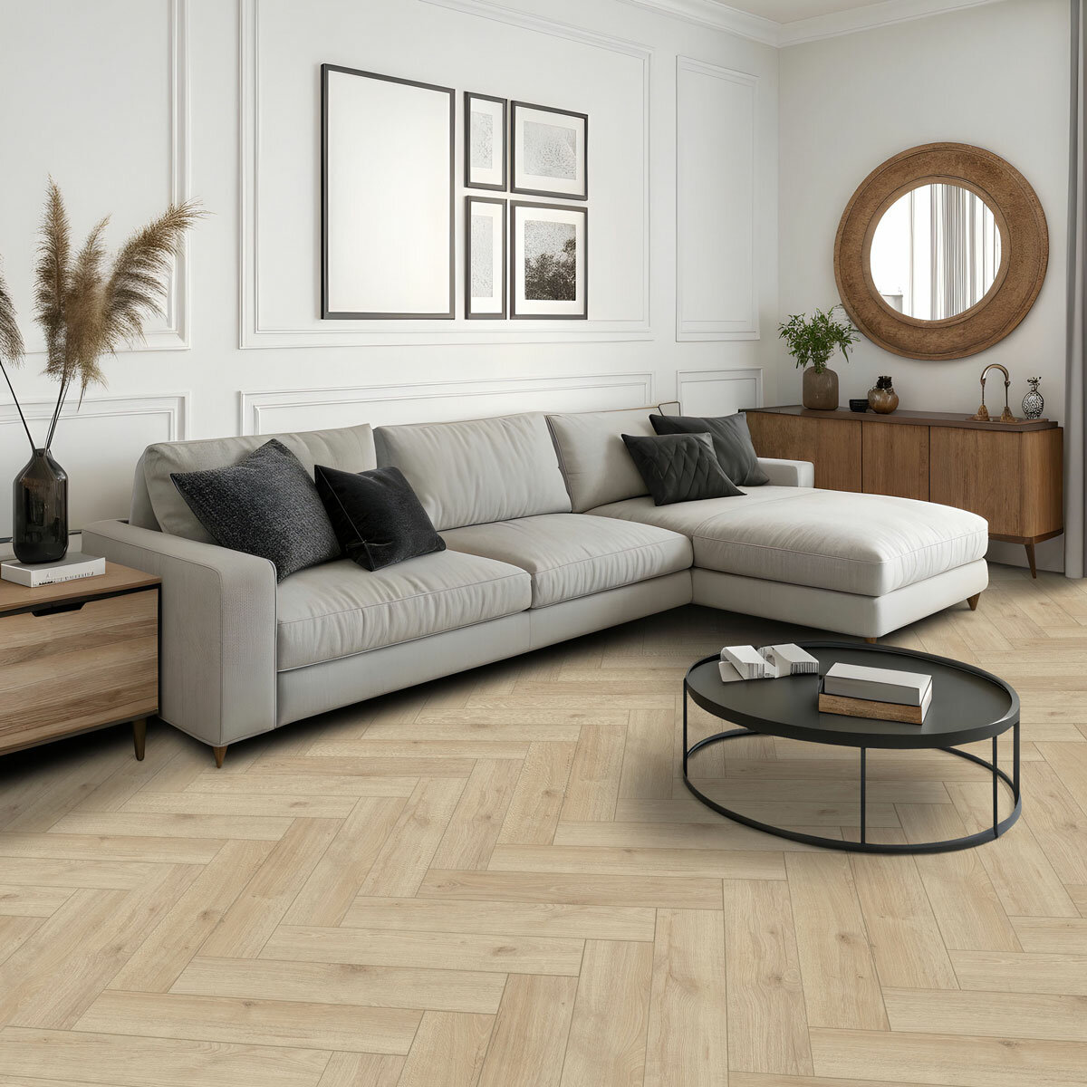 Golden Select Verona (Oak) Splash Shield AC5 Laminate Herringbone Flooring - 1.179² Per Pack