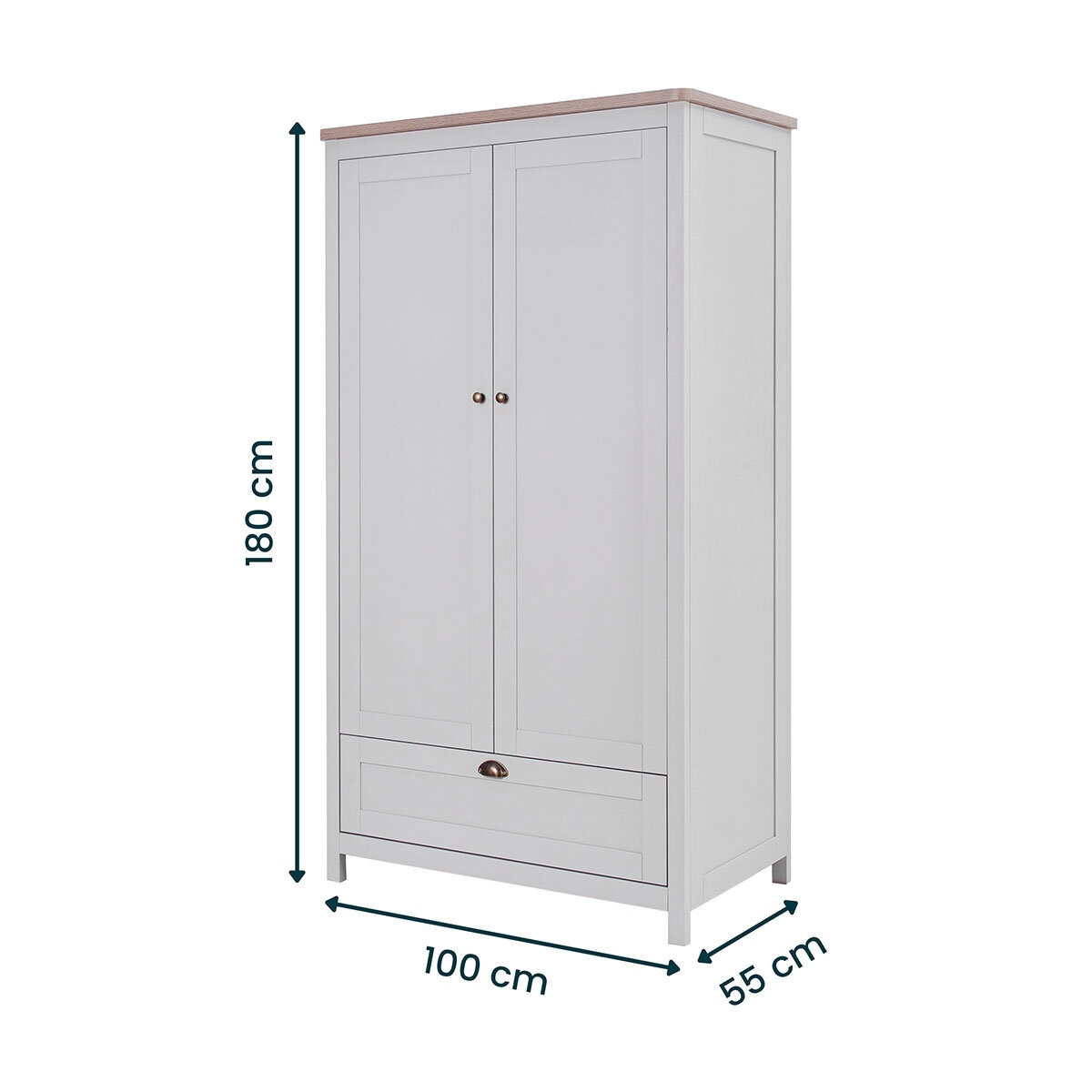 Tutti Bambini Verona Wardrobe, Grey & Oak