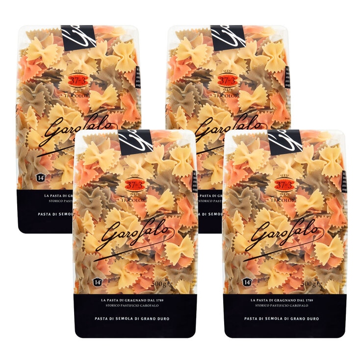 Garofalo Tricolore Farfalle Pasta, 4 x 500g Garofalo Tricolore Farfalle Pasta, 4 x 500g