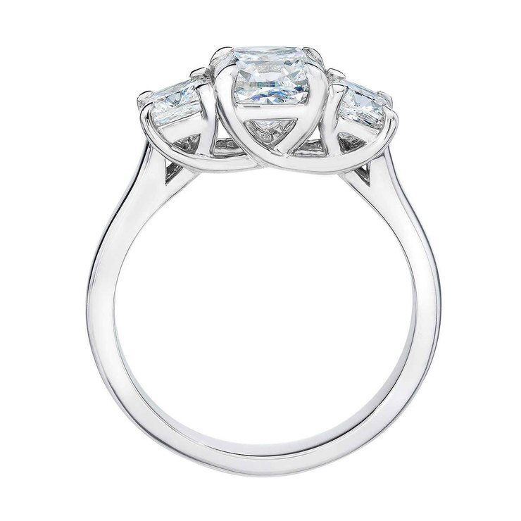 4.53ctw Cushion Cut Diamond 3 Stone Ring, Platinum Costco UK