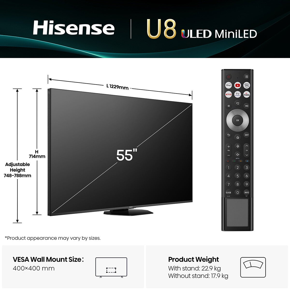 Buy Hisense 55U8QTUK 55 Inch Mini LED 4K UHD Smart TV at Costco.co.uk Buy Hisense 55U8QTUK 55 Inch Mini LED 4K UHD Smart TV at Costco.co.uk