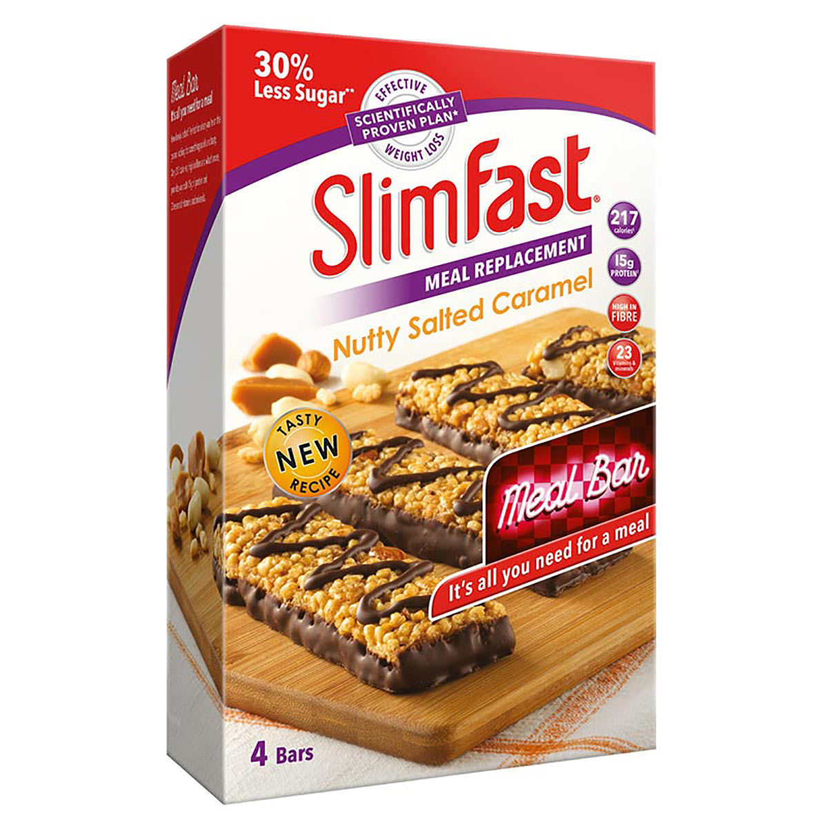 SlimFast Nutty Salted Caramel Meal Replacement Bars, 16 x 60g