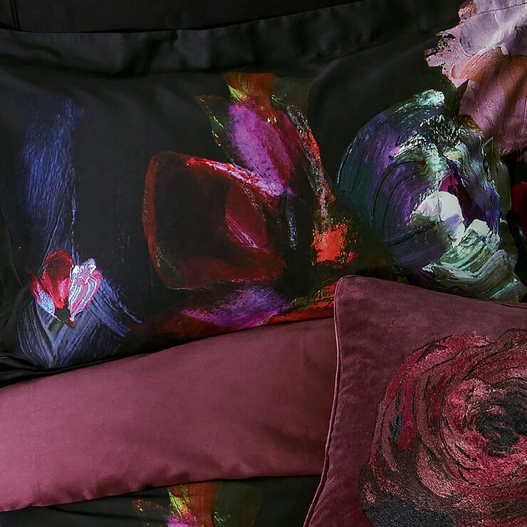 Ted Baker Expressionist Floral Black Duvet Cover Set, Super King Ted Baker Expressionist Floral Black Duvet Cover Set, Super King