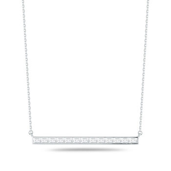 1.24ctw Baguette Cut Diamond Necklace, 18ct White Gold