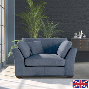 Selsey Blue Fabric Snuggler Chair