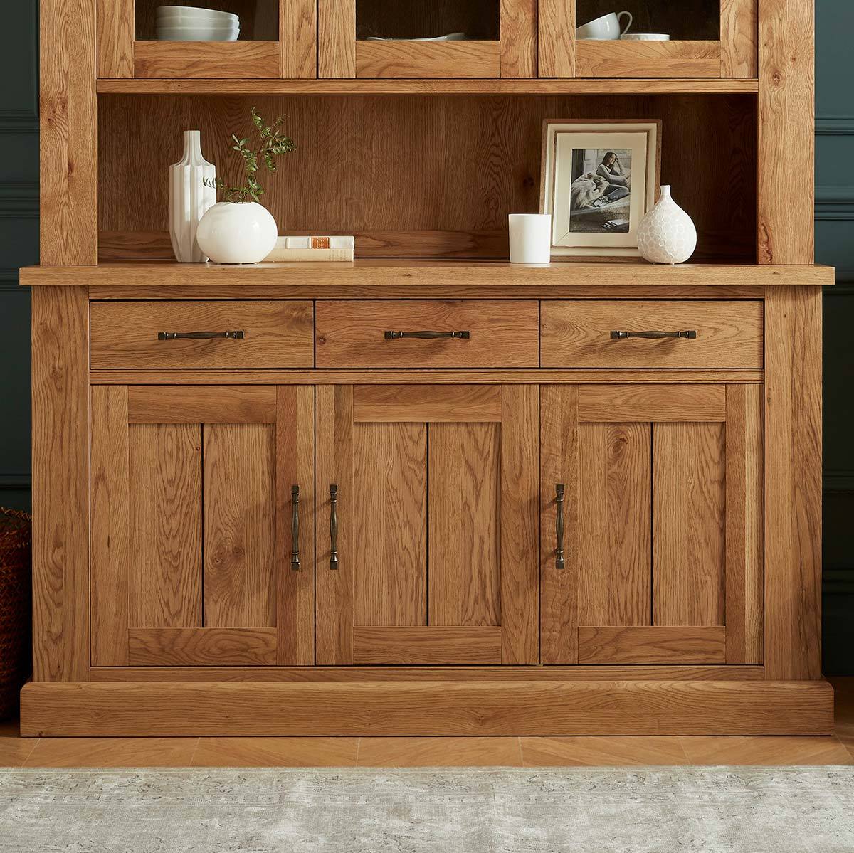 Bentley Designs Westbury Rustic Oak 3 Door Sideboard Costco UK