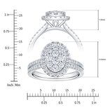 1.00ctw Round Brilliant Cut Diamond Cluster Ring, 14ct White Gold